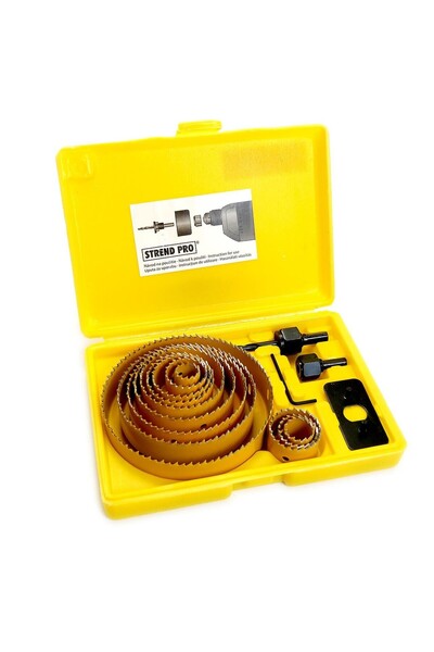 Strend Pro Carote circulare bimetalice pentru gips-carton și lemn, set de 16 ...