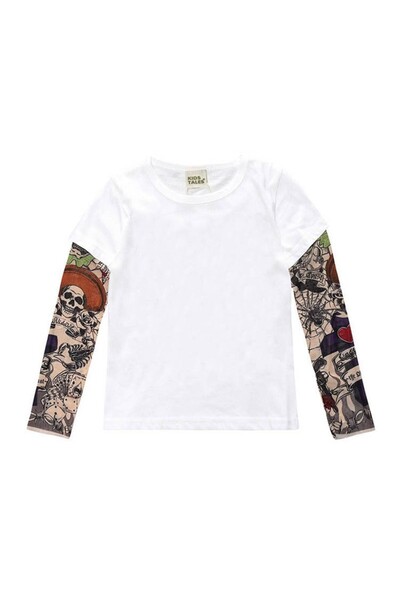 drool Detské biele tričko s tetovaním (veľkosť: 90, model: Model A)