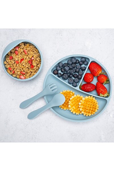 APPEKIDS Set Diversificare AppeKids Basic Aqua Blue, 100% Silicon, 6 luni+