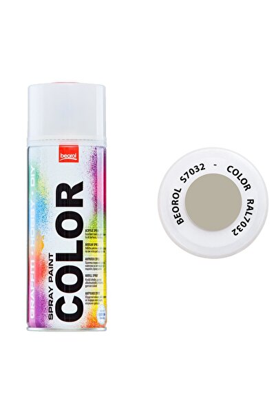 beorol Vopsea spray acrilică, gri RAL 7032, 400 ml,