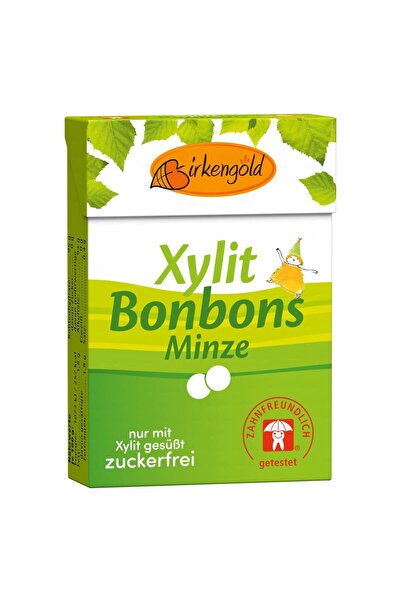 Birkengold Drajeuri cu xylitol si menta, 30 g,