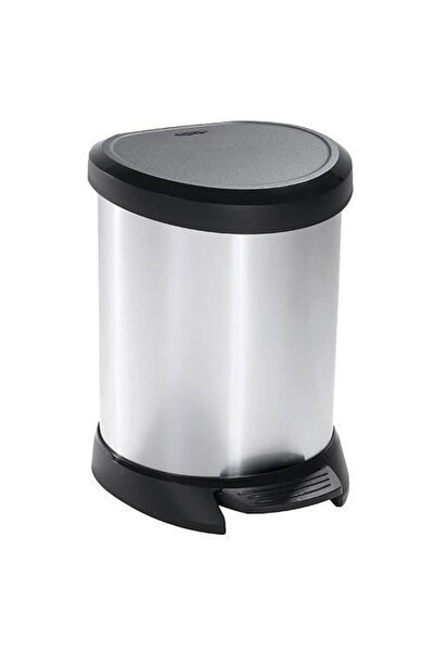 JollyMag Waste bin, 15 L, silver/black, CURVER