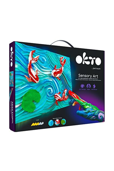 OKTO Set de pictură 3D cu lut ușor, 30 40 cm - Pești