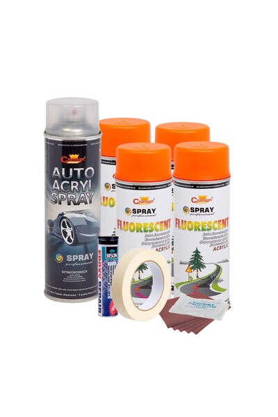 Avex Kit complet reparatie si vopsire jante culoare Orange Fluorescent, V4