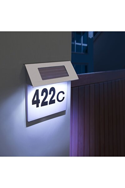 Avex Plăcuță de numărare a casei cu lumină LED, încărcare solară, carcasă din...