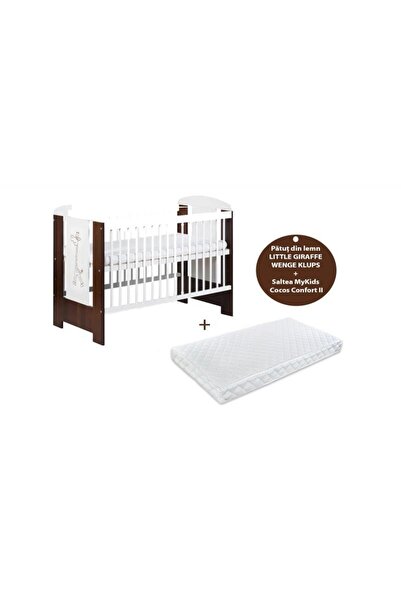 Klups Little Giraffe Wenge Crib + MyKids Comfort II Mattress