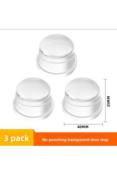 Choice One Size 3PCS Transparent Transparent Silicone Door Stopper No Drill A...