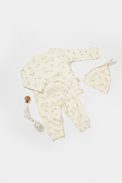 JollyMag Set 3 piese:bluza, pantaloni si caciulita Printed, BabyCosy, 50% mod...