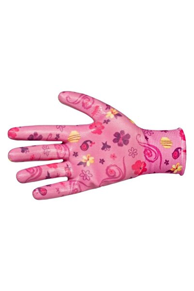 beorol Mănuși de grădină, nitril și poliester, model floral violet, mărime un...