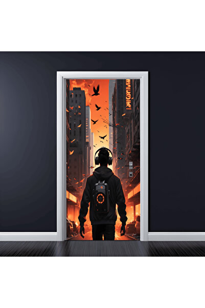 JollyMag Folie imprimata color pentru decor Usa, dimensiune 200 x 90cm, model...