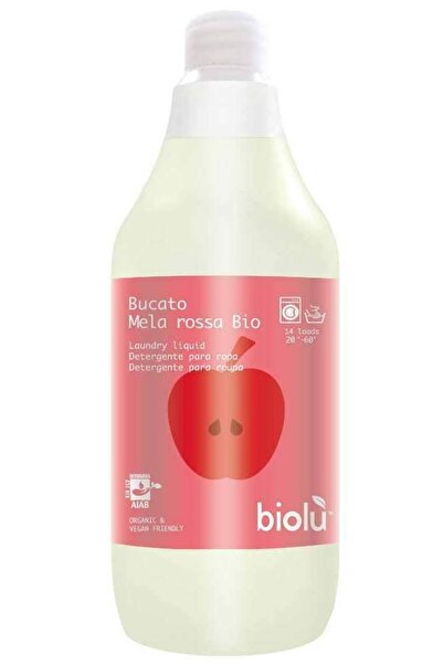 JollyMag Liquid detergent for white and colored laundry, red apples, 1L - Biolu