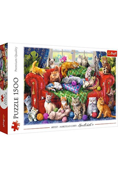 Trefl Puzzle Trefl Pisicutele pe canapea, 1500 piese