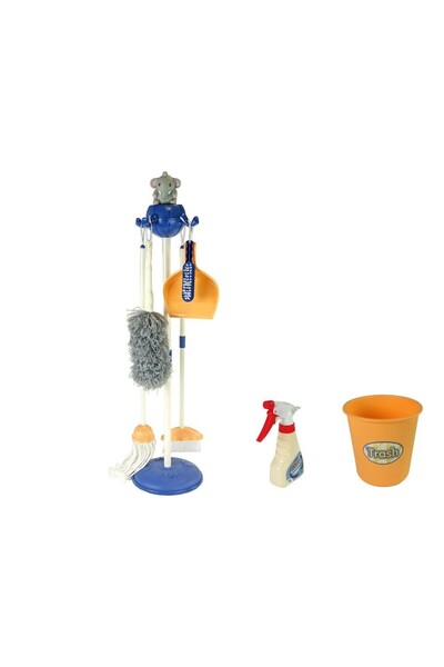LeanToys Set de curatenie pentru copii, din plastic cu 7 accesorii,