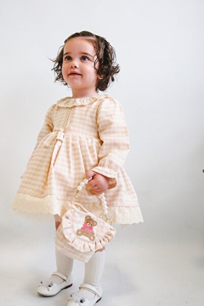 HAUSEkids 9-24 Aylık Vıvıenne Kız Bebek Çantalı Elbise-Pembe