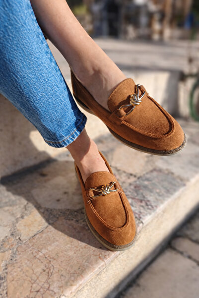 guijarro Ορθοπεδικά μοκασίνια από σουέτ με χρυσή αλυσίδα - Κομψά για το γραφε...