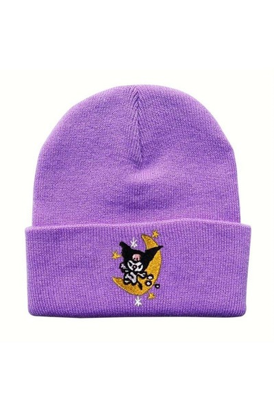 FG KONNİCHİWA Anime Lila Kuromi Moon And Stars Beanie