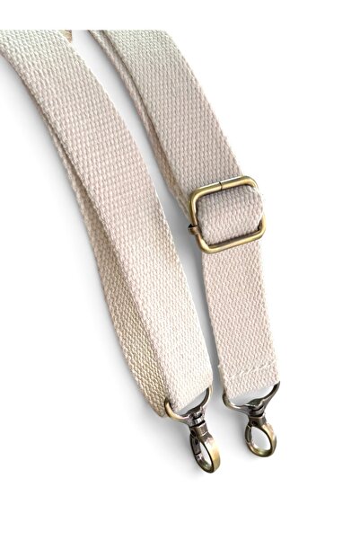 Nuggita Curea de geantă ajustabilă din bumbac, culoare ecru