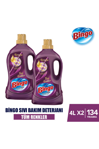 Bingo Onaran Koruma Sıvı Bakım Çamaşır Deterjanı 4 lt 2'li