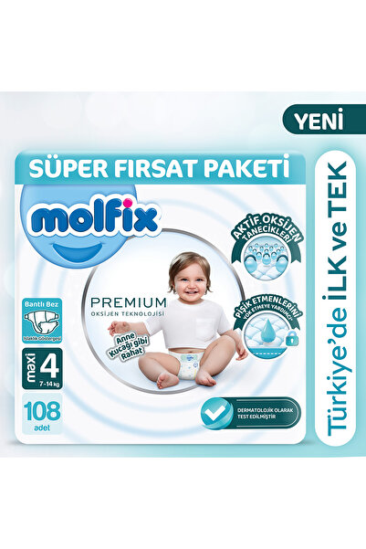 Molfix Premium Süper Fırsat Paketi 4 Beden 108 Adet