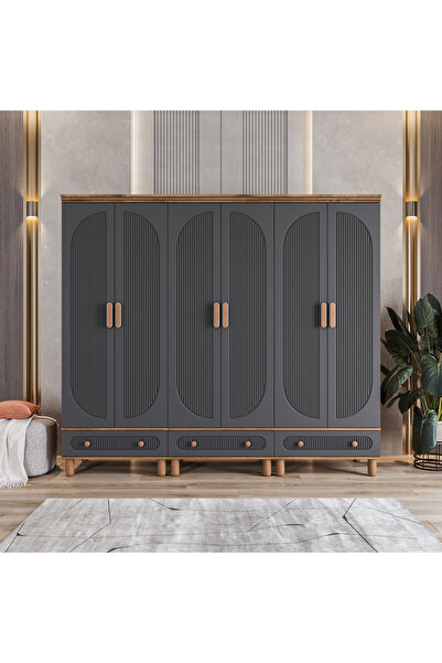 Velmo‏‎ Barrel 6 Kapaklı Gardırop (Aynasız)