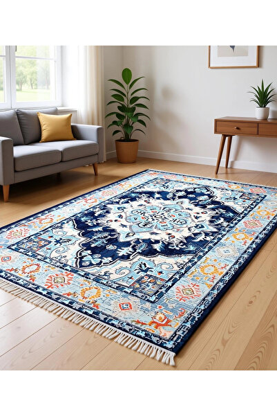 BLGHOME VİNTAGE DESEN MODERN HALI DEKORATİF KİLİM