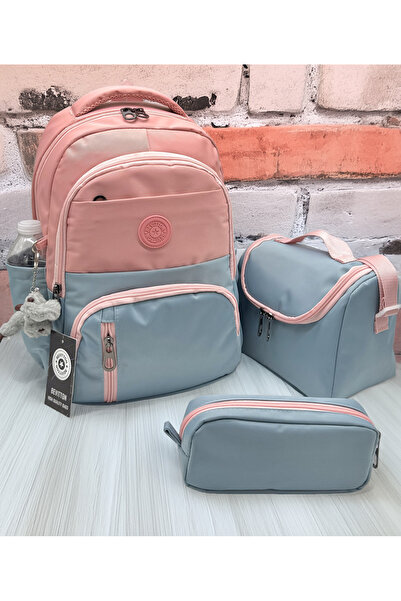 Bevitton ilk Okul Çantası 3'lü Seti Unisex Çocuk ilkokul Çantası Bvt-8010 Mav...