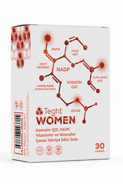TEGHT Women | Koenzim Q10, NADP+ Vitamin ve Mineral İçeren Kadınlara Özel Plu...
