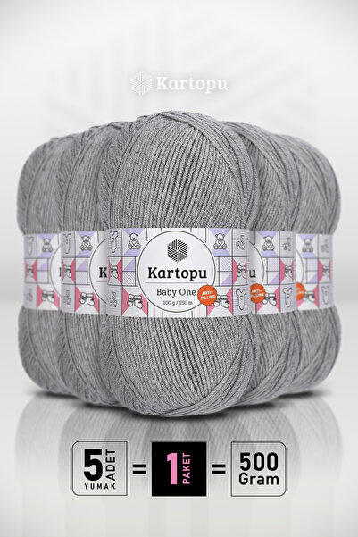 Kartopu Baby One - Sveta siva K1000 - Pakovanje od 5 komada - 100gr/250m - Dj...