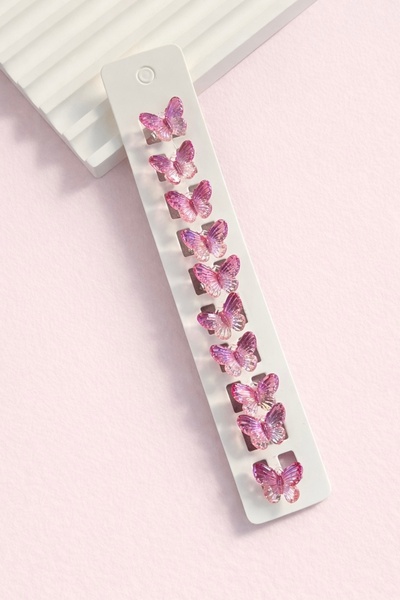 Toka Sepetim Kelebekli Trend Saç Küpesi 10’lu