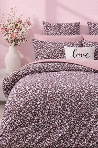 İQON Lastikli Çarşaflı Nevresim Takımı Tek Kişilik ALİSYUM PEMBE