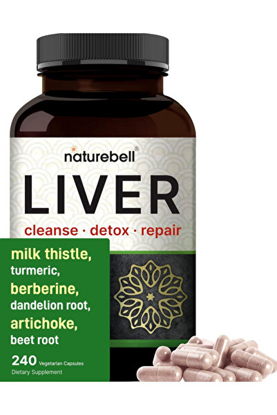 Naturebell Liver Cleanse Detox & Repair, 240 Veggie Capsul Milk Thistle, Dand...
