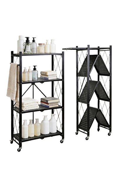 EGG 4-Tier Bathroom Shelf Unit Black Bathroom Organizer Shampoo /home/closet,...