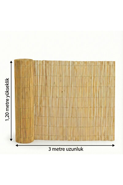 Bygolden Bambu Hasır Çit Bahçe Balkon Çiti Misina Dokuma Gölgelik 120x300 cm