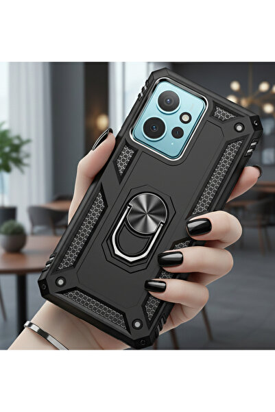 TechTrove Xiaomi Redmi Note 12 4G Kılıf Yüzüklü Stand Olabilen Magnetic Tpu T...
