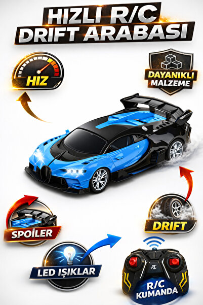 YILDIRIM OYUNCAK Uzaktan Kumandalı R/C Led Işıklı Drift Özellikli Sport Tasar...