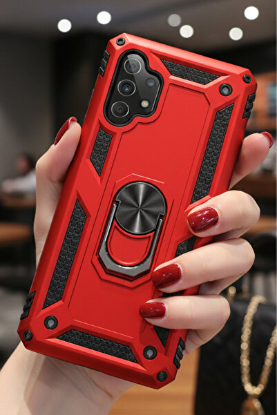 TechTrove Samsung Galaxy A32 Kılıf Yüzüklü Stand Olabilen Magnetic Tpu Tank K...