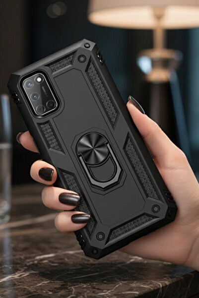 TechTrove Oppo A72 Kılıf Yüzüklü Stand Olabilen Magnetic Tpu Tank Kapak