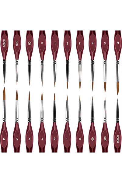 Choice 20Triangle Red 10/20PCS Triangle Fine Detail Paint Brush Set, Miniatur...