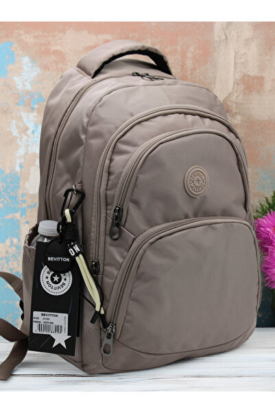 Bevitton Bvt-34600 Υδατοαπωθητική υφασμάτινη σχολική τσάντα Unisex Backpack Mink
