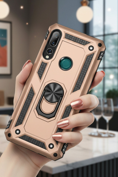 TechTrove Huawei Y9 Prime 2019 Case Magnetic Tpu Tank Cover with Ring Stand