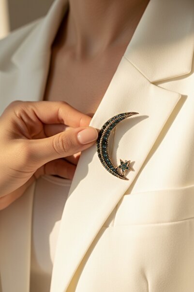 FAYRA ACCESSORIES Ay Yıldız Broş