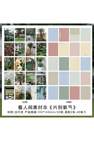 Choice B 40sheets Kawaii Ins Landscape Illustration Tearable Notes Material P...