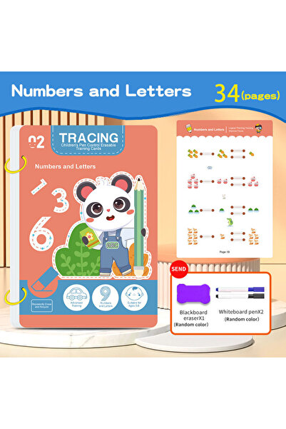 Choice 02 دفتر تمارين تتبع سحري قابل لإعادة الاستخدام، مناسب للأطفال، لتدريب ...