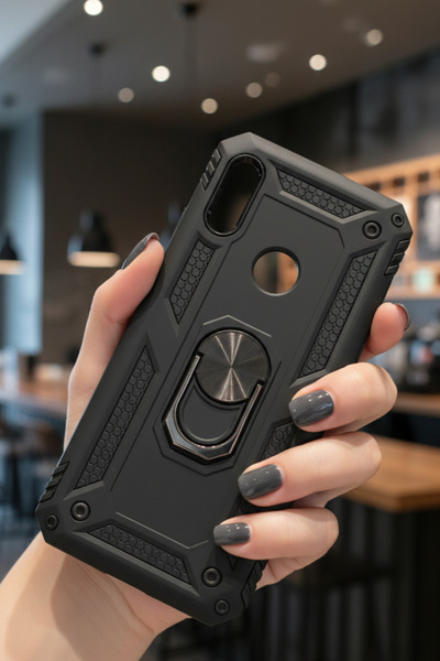 TechTrove Huawei Y6S 2019 Kılıf Yüzüklü Stand Olabilen Magnetic Tpu Tank Kapak