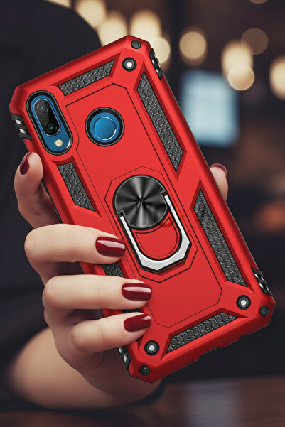 TechTrove Huawei P20 Lite Kılıf Yüzüklü Stand Olabilen Magnetic Tpu Tank Kapak