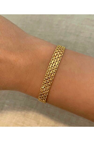 emy by emel luxury silver jewelry Altın Kaplama Bismark Zincir Bileklik 925 A...