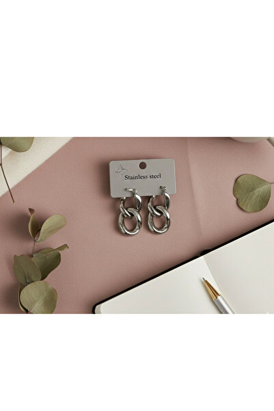 Kokoş أقراط فولاذية لون فضي