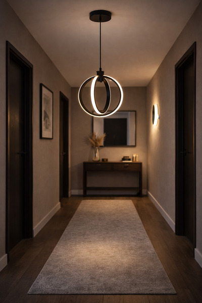 HubRom LINUX 3761-01-BLL Μαύρος πολυέλαιος LED 25x90 cm 34W Θερμό / Ουδέτερο ...