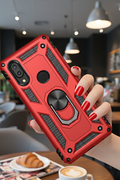 TechTrove Huawei Y7 Prime 2019 Kılıf Yüzüklü Stand Olabilen Magnetic Tpu Tank...