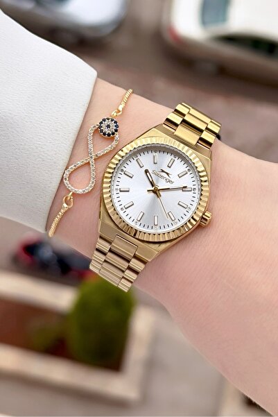 Slazenger Gold Color Women's Wristwatch and Bracelet